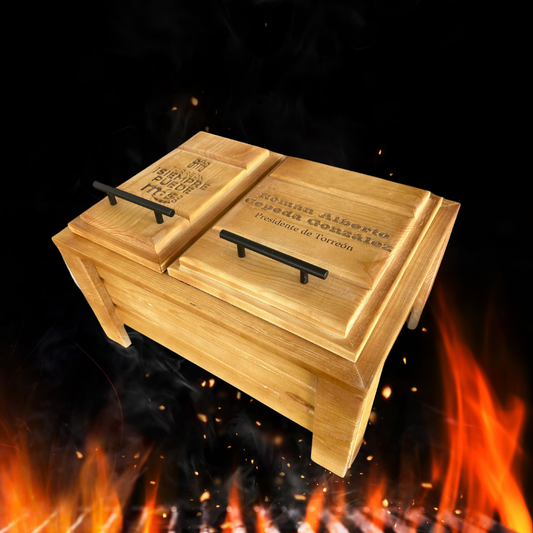 Grill box doble color nogal